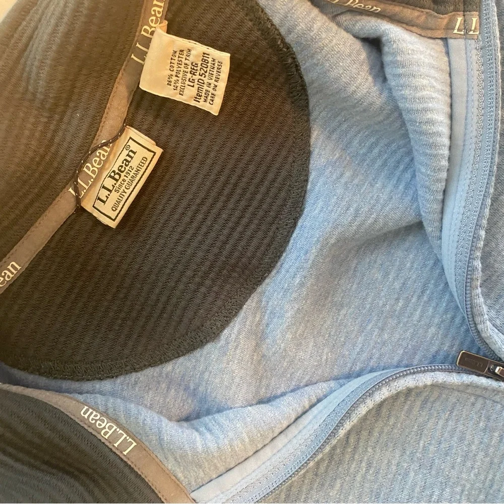 L.L. Bean Blue Zip Up Sweater with Standing Collar - like new - Picture 10 of 12